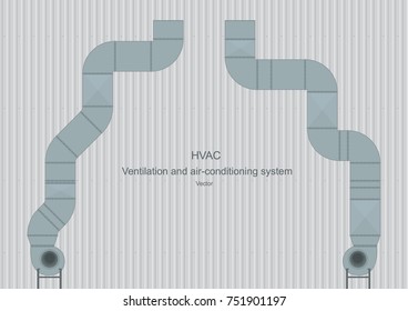 Vector illustration. Ventilation and air-conditioning system on profiled background.