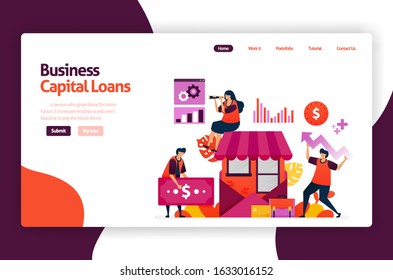 vector illustration of venture capital loans for SME development and investment. Low interest credit for young entrepreneurs and startup business. for website, landing page, banner, mobile apps, flyer