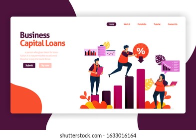 vector illustration of venture capital loans for SME development and investment. Low interest credit for young entrepreneurs and startup business. for website, landing page, banner, mobile apps, flyer