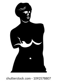 Vector illustration of a Venus de Milo Silhouette