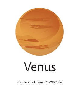 Vector illustration venus planet from solar system isolated on white background