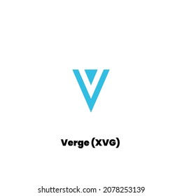 Vector illustration of Verge (XVG) cryptocurrency logo, symbol in a white background.