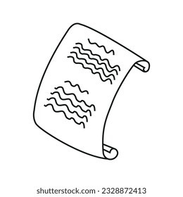 Vector illustration of a verse on a sheet in doodle style