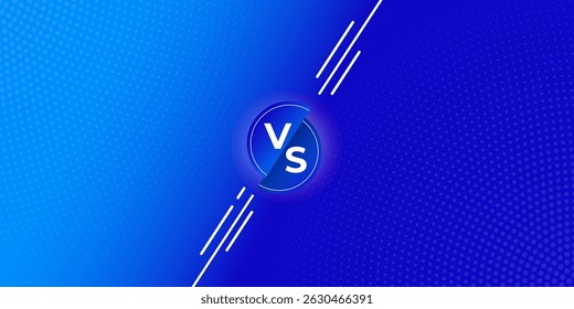 Vector illustration of versus competition blue background