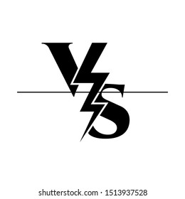 Vector Illustration of Versus logo icon isolated on white background. Initial VS letters for boxing sports, fight, competition, battle, match, game. 