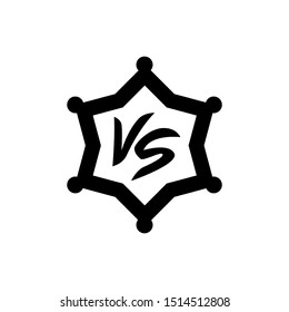 Vector Illustration of Versus logo icon with star isolated on white background. Initial VS letters for boxing sports, fight, competition, battle, match, game. 