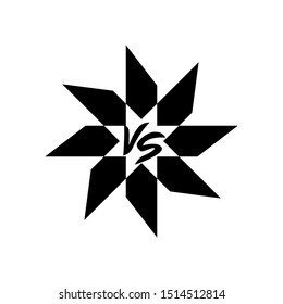 Vector Illustration of Versus logo icon with star concept isolated on white background. Initial VS letters for boxing sports, fight, competition, battle, match, game. 