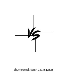 Vector Illustration of Versus logo icon with target concept isolated on white background. Initial VS letters for boxing sports, fight, competition, battle, match, game. 