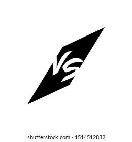 Vector Illustration of Versus logo icon with negative space concept isolated on white background. Initial VS letters for boxing sports, fight, competition, battle, match, game. 