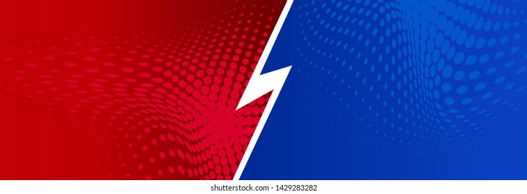 Vector Illustration Versus screen bright Vs Fight background for battle  in comics style red vs blue fighter competition and game
