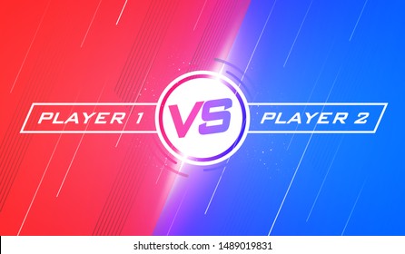 Vector illustration versus screen design. Flat modern battle template design for sport and games