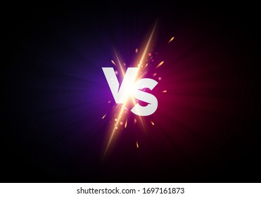 Vector illustration versus screen design background. vs letters for sports and fight competition. Battle  concept promo banner.