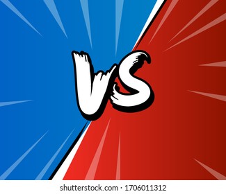 Vector Illustration Versus Screen. Fight background, Blue VS Red.