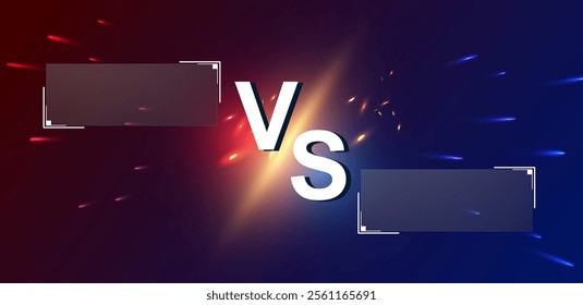 Vector illustration versus template blue and red background