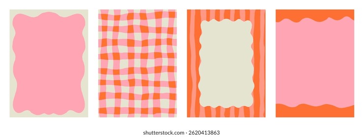 Ilustração vetorial, planos de fundo abstratos verticais e impressões gráficas - histórias decorativas modelos com espaço de cópia para texto para mídias sociais no estilo y2k groovy mínimo
