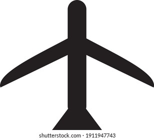 vector illustration of vertical airplane icon