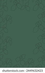 Vector illustration. Vertical background, copy space for text. Hand drawn floral print. Template for postcard, wedding and party invitation, flyer, cover, brochure, social media post, poster, banner.