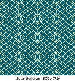 Vector illustration. Vertical curved lines of lemon color on a green background. Vertical curved lines forming a pattern.