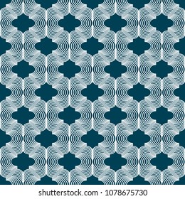 Vector illustration. Vertical curved lines of white color on a green background. Vertical curved lines forming a pattern.