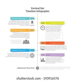 Vector Illustration Of Vertical Dot Timeline Infographic Element.