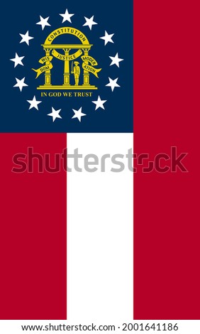 vector illustration. vertical flag of georgia state. proportion 8:5