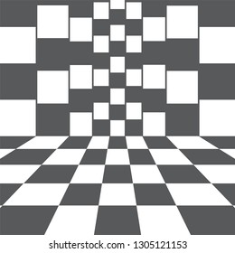 Vector illustration vertical and horizontal checkered fields. Abstract background. Vector illustration Monochrome