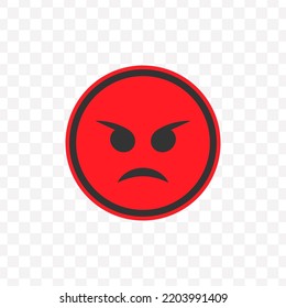 Vector illustration of very angry emoticons. Colored icons for website design .Simple design on transparent background (PNG).