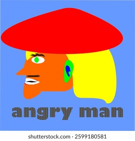 vector illustration of a very angry face
