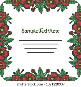 Vector illustration very beautiful flower frame for write your text hand drawn
