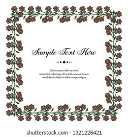 Vector illustration very beautiful flower frame for write your text hand drawn