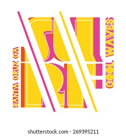 vector illustration of a very best surfer waves beach. california surfing design for graphics for t-shirt, vintage design
