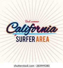 vector illustration of a very best surfer waves beach. california surfing design for graphics for t-shirt, vintage design