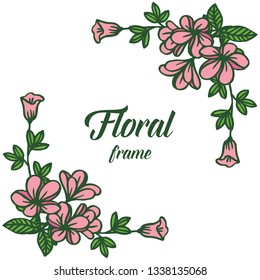 Vector illustration very elegant pink wreath frame