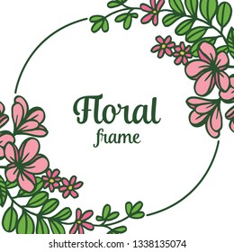 Vector illustration very elegant pink wreath frame