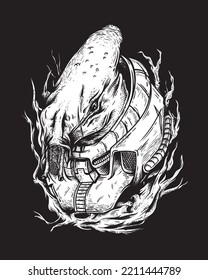 vector illustration of a very messy shape alien