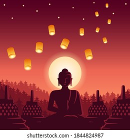 Vector illustration of Vesak festival