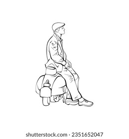 Vector Illustration Vespa Lineart suitetable for design Tshirt Cool