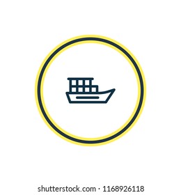 Vector illustration of vessel icon line. Beautiful transit element also can be used as ship icon element.