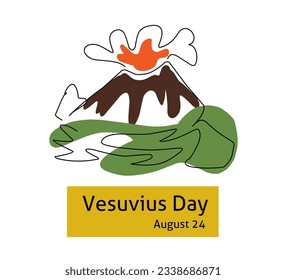 vector illustration, Vesuvius Day on August 24