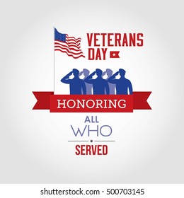 Vector illustration of veterans day, 11th November, flag, America, USA, parade.