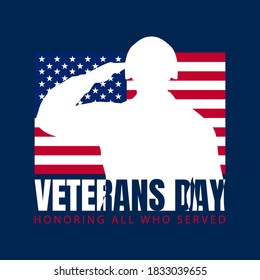 Vector Illustration Veterans Day Honoring All Stock Vector (Royalty ...