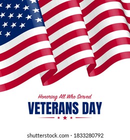 Vector illustration of Veterans Day. Honoring all who served.