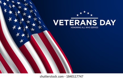 Vector illustration of Veterans Day. Honoring all who served.