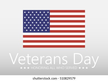 Vector illustration Veteran's day poster template Stars with U.S.A