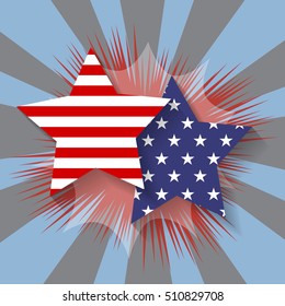 Vector illustration Veteran's day poster template Stars with U.S.A