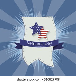 Vector illustration Veteran's day poster template Stars with U.S.A