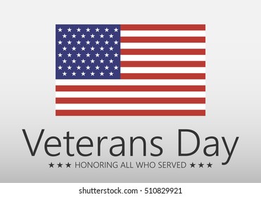 Vector illustration Veteran's day poster template Stars with U.S.A