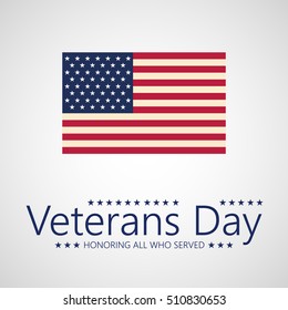 Vector illustration Veteran's day poster template Stars with U.S.A