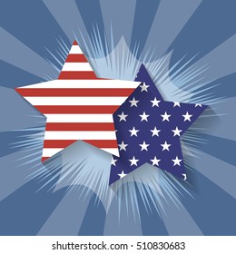 Vector illustration Veteran's day poster template Stars with U.S.A