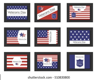 Vector illustration Veteran's day poster template Stars with U.S.A